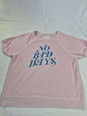 Ban Do Graphic Pink Short Sleeve Sweatshirt Size LARGE